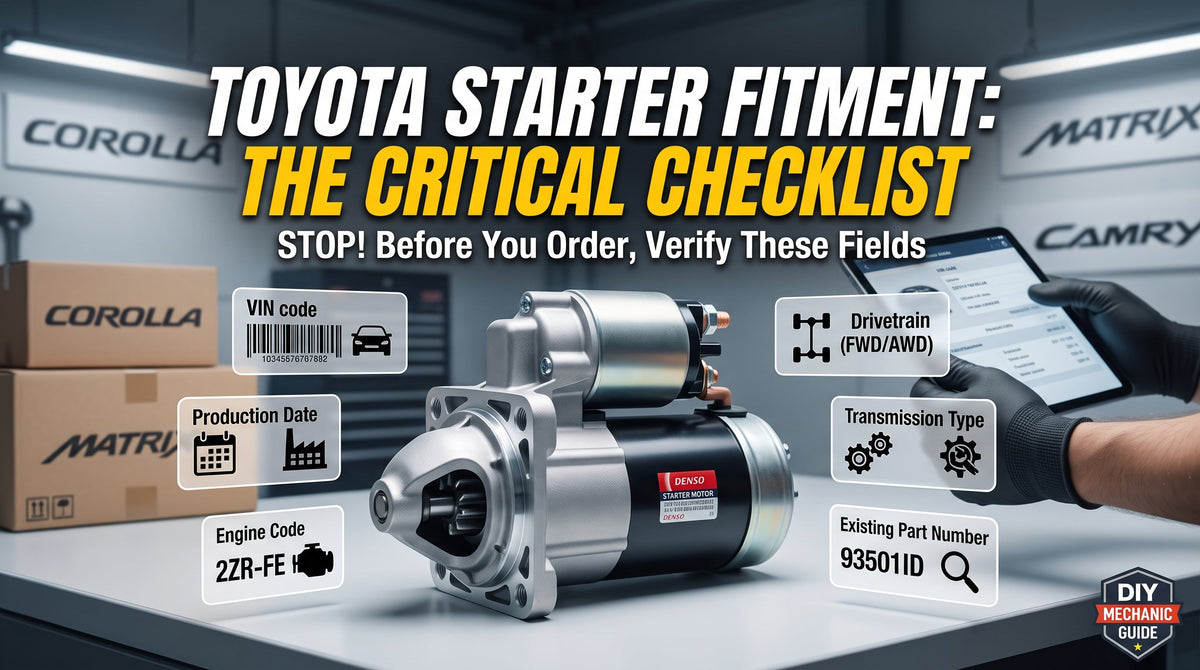 Avoid the 2016 Toyota Corolla Starter Fitment Trap